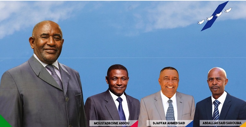 Azali Assoumani et ses vice-présidents pour les 3 îles de l'Union des Comores