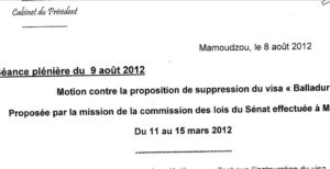 Motion visa Balladur 2012